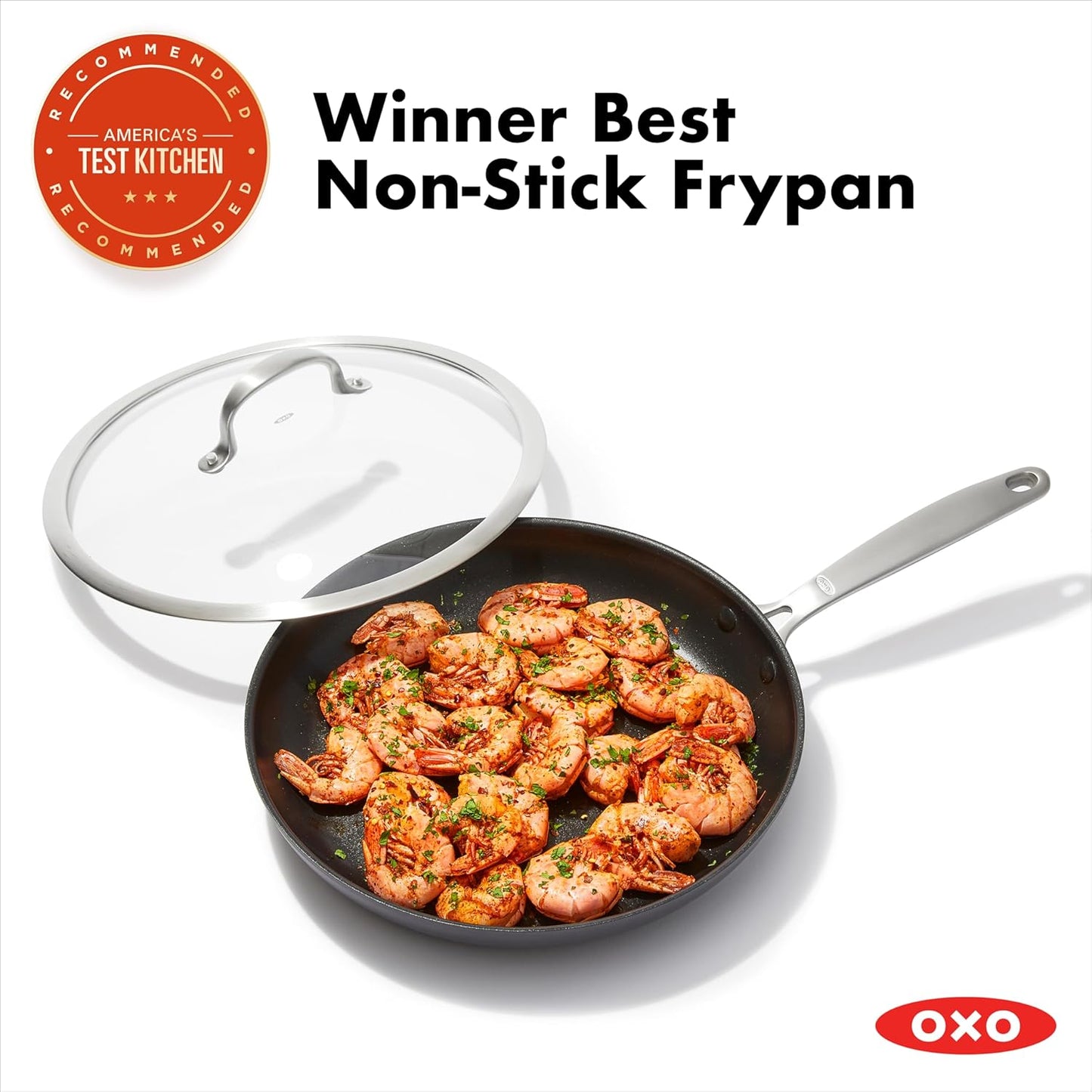 OXO 12” Nonstick Frying Pan Skillet - Durable Ceramic, PFAS-Free, Scratch Resistant, Black