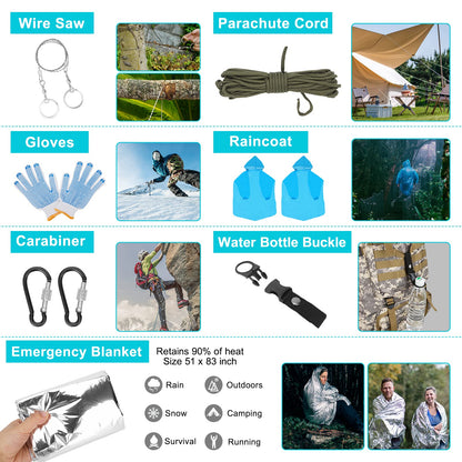 Skywod,Survival Gear Professional Kit and Large Camping Backpack,First Aid Kit for Adventure Outdoor Hiking Accessories