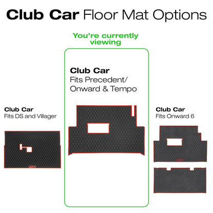 Xtreme Golf Cart Mats Rubber Floor Mat Compatible with Club Car Precedent (04-25), Onward & Tempo (17-25), Villager & V4L (19-24) Golf Cart Models | Full Coverage Liner Protection - Grey Trim