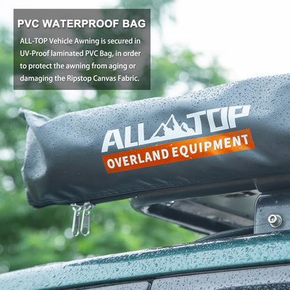 ALL-TOP Vehicle Awning 8.2'x10' Roof Rack Pull-Out Sun Shade UV50+, Weatherproof 4x4 Side Awning for Camping & Overland (Hardware Included)