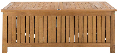 SAFAVIEH Outdoor - Abri Cushion Storage Box - Solid Wood - Coastal Resort Storage Bench Design - Ideal for Patio, Deck, Porch, Backyard, 18" W x 47" D x 19" H (PAT7037A)