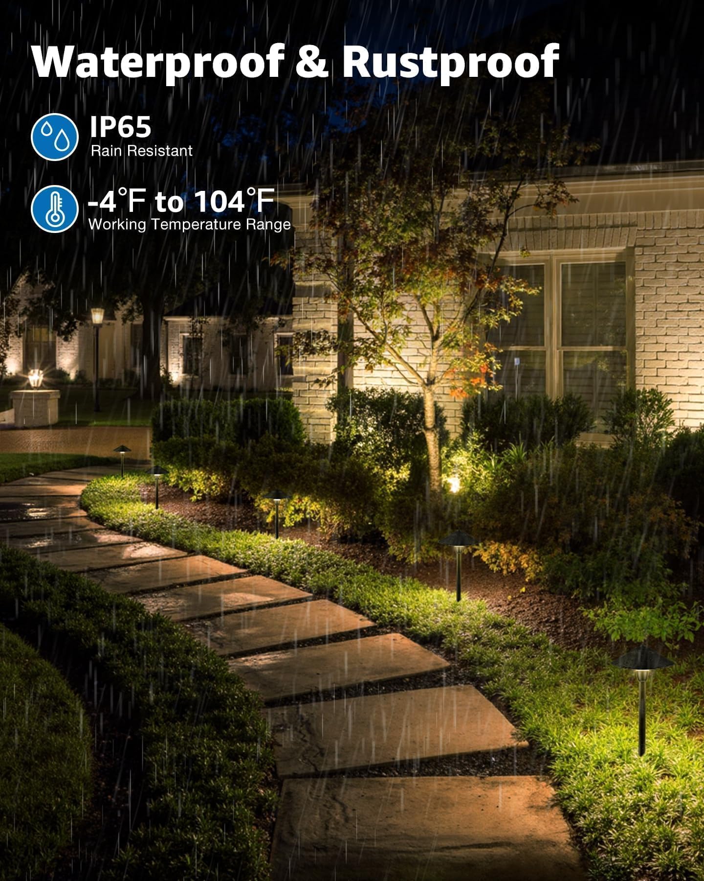 SUNVIE All-in-ONE Landscape Lighting Kit 6-Pack LED Outdoor Pathway Lights, 2-Pack Spotlights, 60W Transformer, 100FT 16/2 AWG Wire and Connectors Outdoor Landscape Lighting for Walkway Garden Yard