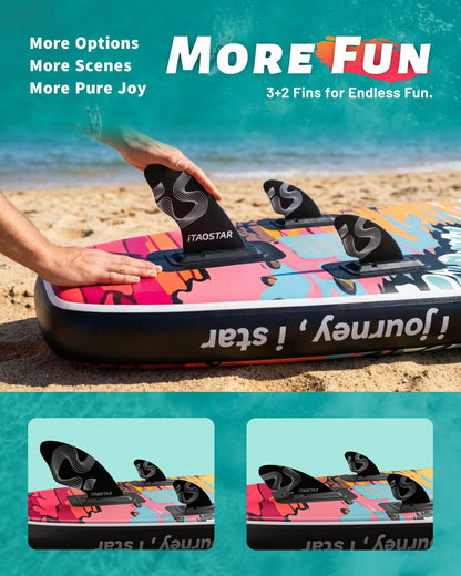 iTAOSTAR N02D 35" Extra Wide SUP for Enhanced Stability - Inflatable Stand Up Paddle Board - Premium Paddle Board Kit for Adults & Youth - All Skill Levels - Includes SUP Accessories