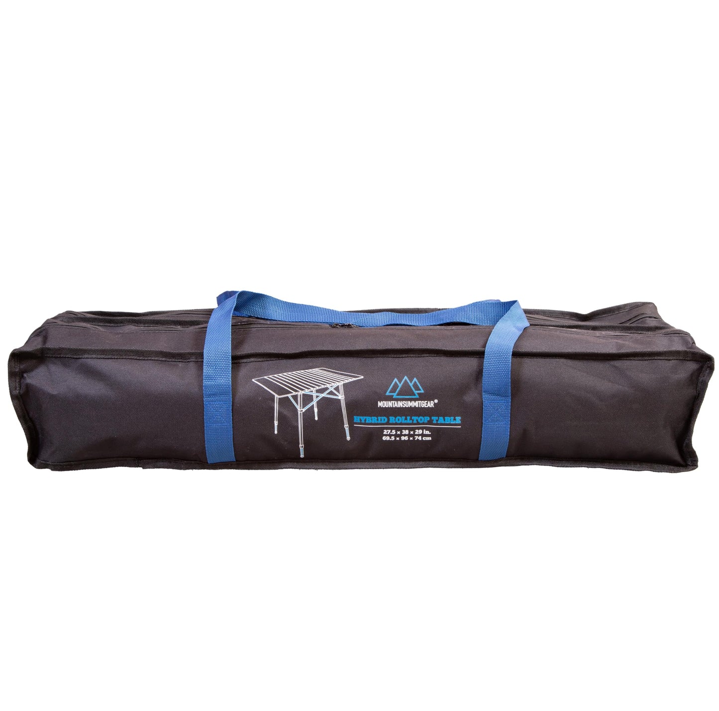 MOUNTAIN SUMMIT GEAR Bamboo/Aluminum Roll-Top Camping Table - Hybrid and Portable Aluminum-Top/Bamboo Folding Table with Adjustable Height Steel Frame by Caddis Sports