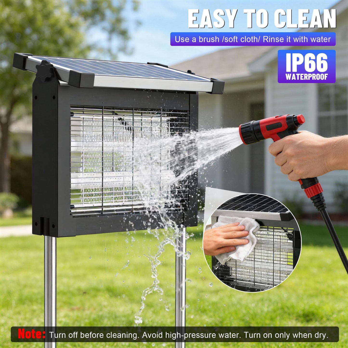 CXBER Solar Bug Zapper Outdoor, 4500V Mosquito & Fly Zapper with UV Light, Smart Auto Mode, 4000mAh USB-C Rechargeable Cordless Mosquito Killer Lamp, IP66 Waterproof for Patio Backyard Garden Camping
