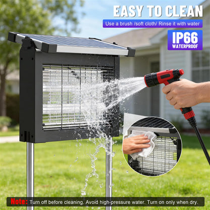 CXBER Solar Bug Zapper Outdoor, 4500V Mosquito & Fly Zapper with UV Light, Smart Auto Mode, 4000mAh USB-C Rechargeable Cordless Mosquito Killer Lamp, IP66 Waterproof for Patio Backyard Garden Camping