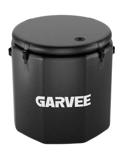 GarveeTech Ice Bath Tub for Athletes, Compatible with Water Chillers, 186 gal Inflatable Cold Plunge Tub with Insulated Lid, Portable Cold Water Therapy Ice Pod for Recovery (Black, 186 gal)