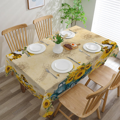 cusugbaso Sunflower Tablecloth 60x120 Inch Rectangle, Yellow Sunflower Decorations for Home, Spring and Summer Table Cloth Rectangle Water Resistant for Table, Party Decorations