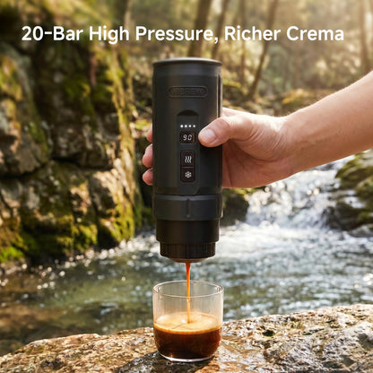 HIBREW H4C Classic - Portable Electric Espresso Machine, USB-C Rechargeable Coffee Maker with Removable Battery, Compatible with Ground Coffee & NS Capsules, Travel & Home(Black)