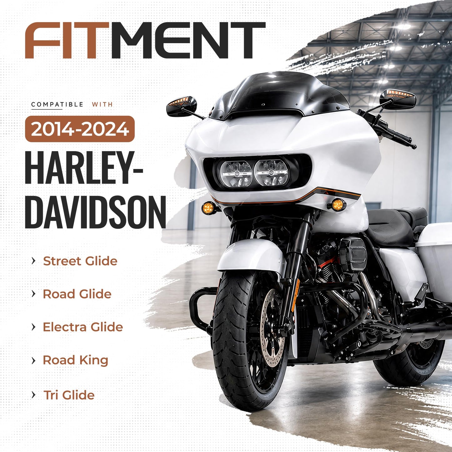 ECOTRIC 5.5" Razor Motorcycle Trunk Luggage w/Backrest Compatible with 2014-2024 Davidson Touring Models Trunk Tail Box
