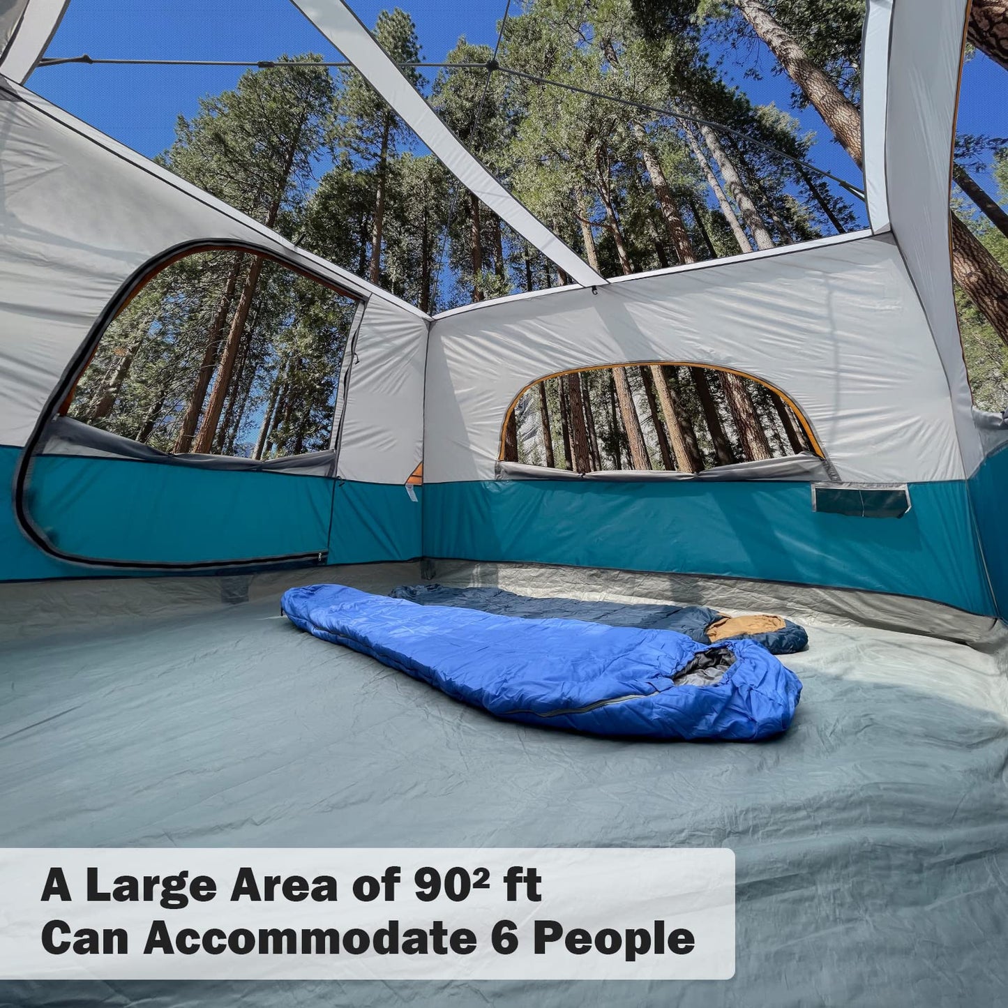UNP Camping Canopy Tent - Inner Tent for 10' x 10' Pop Up Canopy, Simple Installation, Fully Vented Roof, Enclosed Canopy Space, Ocean Blue (Frame NOT Included)