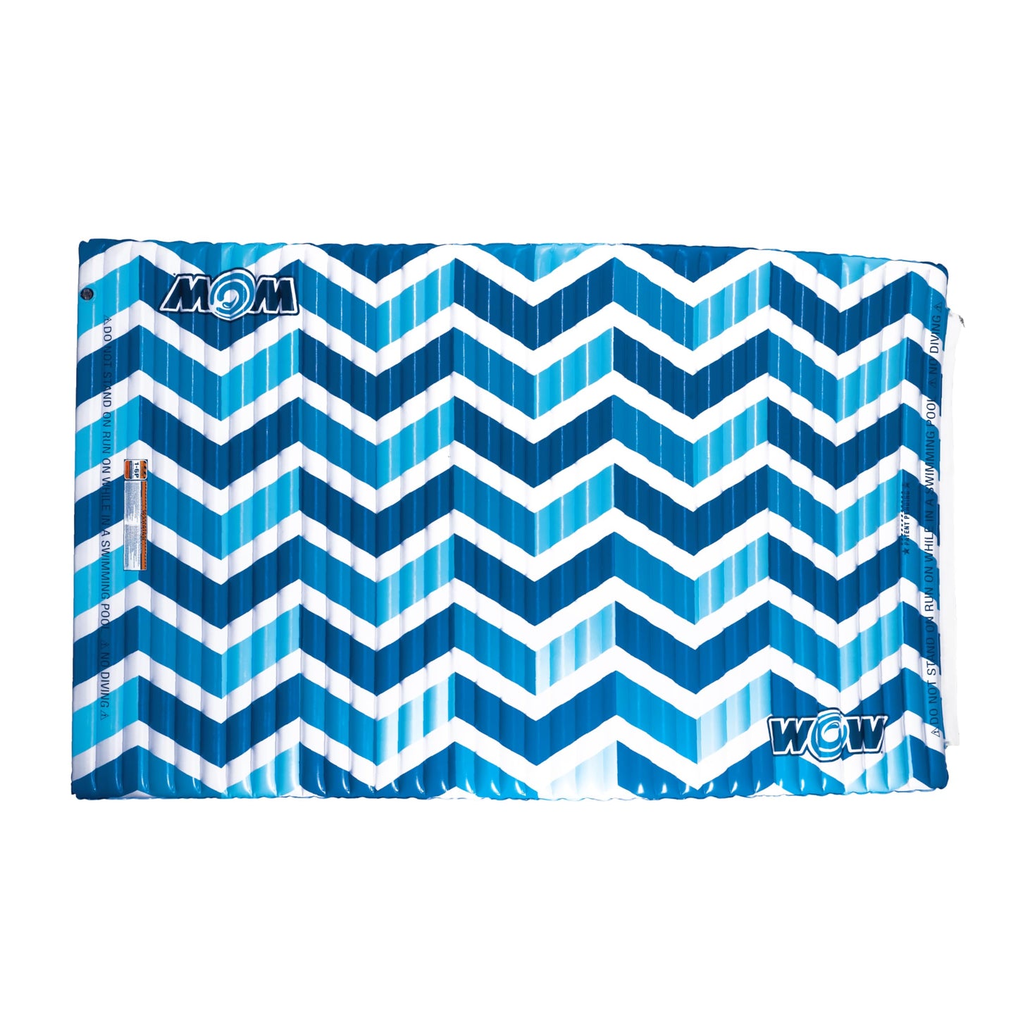 Wow Sports Inflatable Water Walkway Mat - Blue Chevron - 10 x 6 ft - Connects to Boats & Other Mats - for Kids & Adults