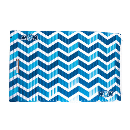Wow Sports Inflatable Water Walkway Mat - Blue Chevron - 10 x 6 ft - Connects to Boats & Other Mats - for Kids & Adults