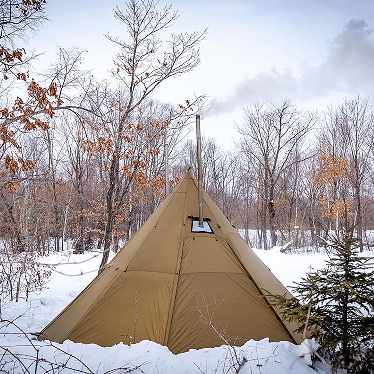POMOLY Tipi Tent Camping Hot Tents, Bromance 70 Pyramid with 3 Stove Jacks for 2-4 Person Hiking Hunting (Without Inner Tent)