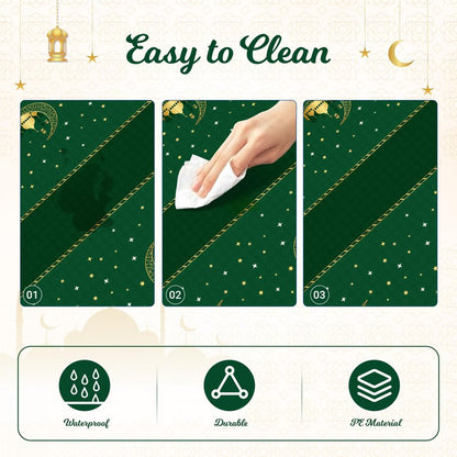 Childom 3 Pack Ramadan Table Cloth,Ramadan Decorations for Home,54" x 108" Eid Mubarak Decorations,Eid Ramadan Tablecloths Rectangular,Green Plastic Table Cloth Disposable Table Cover for Party Favors