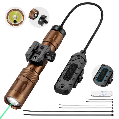 3000 Lumen Aircraft-Grade Aluminum Tactical Flashlight, 2.5Hours Long Runtime LED Weapon Lights, Rifle Light Laser Combo, Picatinny Rifle Flashlight with Momentary Strobe Function & Remote Switch