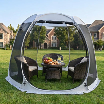 LEEDOR® Pop Up Screen House, 4-6 Person Outdoor Screen Tent, Camping Screen Room with Carry Bag, Screen Gazebo with Mosquito Netting, Instant Sun Shelter for Garden, Patio, Backyard 10'x10'