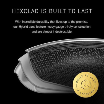 HexClad Hybrid Nonstick 8-Inch Frying Pan - Stay-Cool Handle, Dishwasher Safe & Oven Safe Up to 900°F