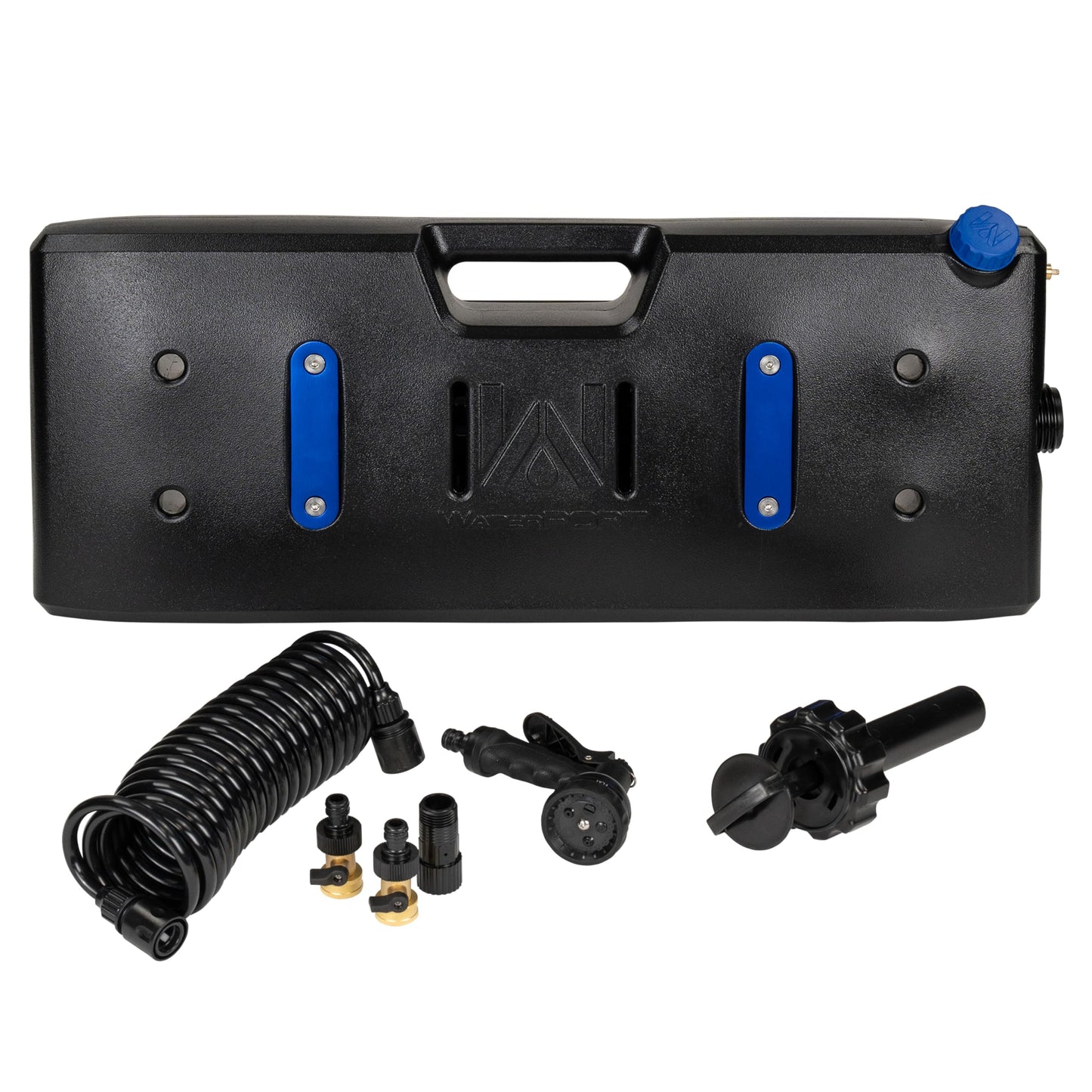 WaterPORT Overlander 5-Gallon Pressurized Water Tank with Hose, Nozzle, and Vehicle Mount