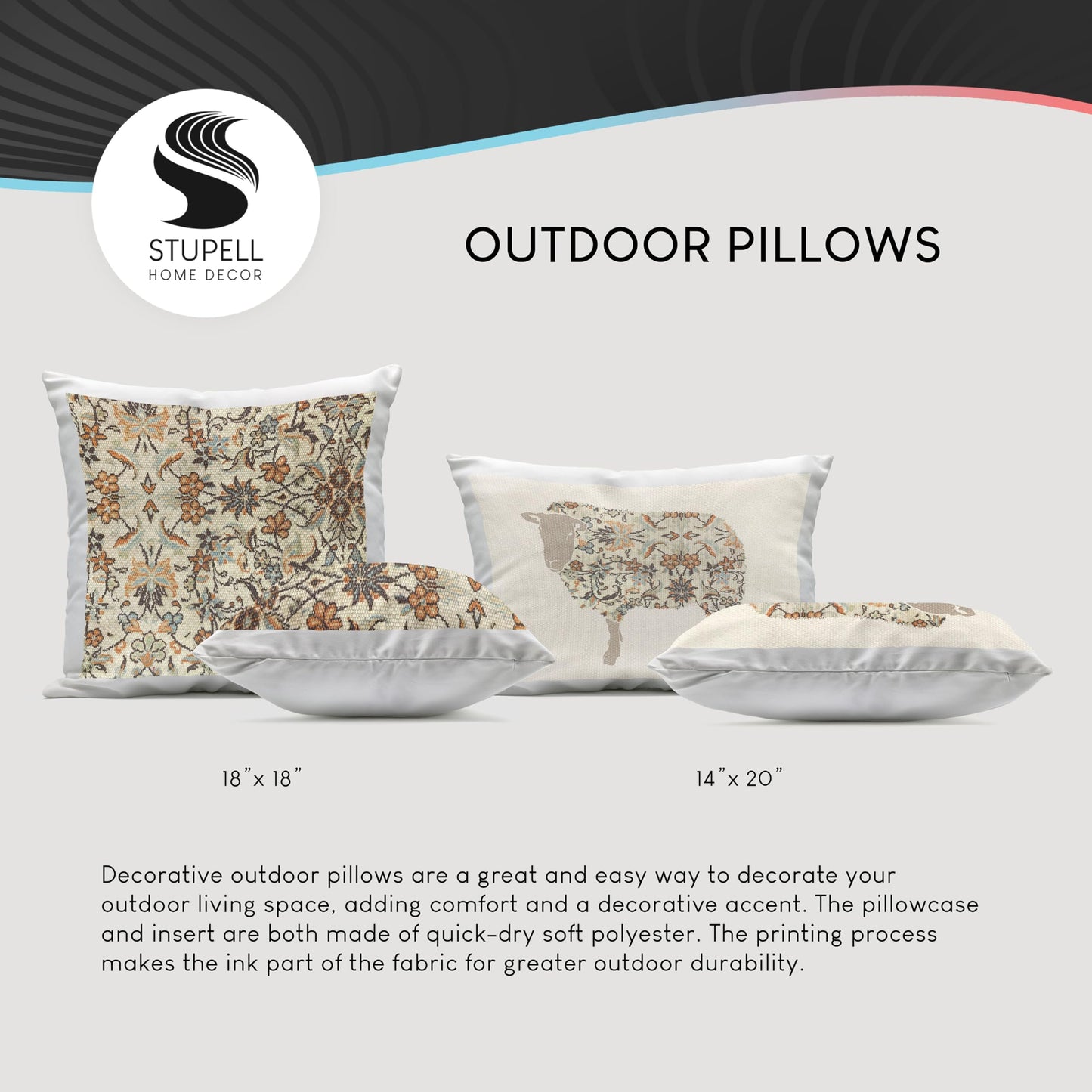 Stupell Industries Woodland Animals Camping Fishing Gear Nature Scene Outdoor Printed Pillow, 18 x 18, Multi-Color