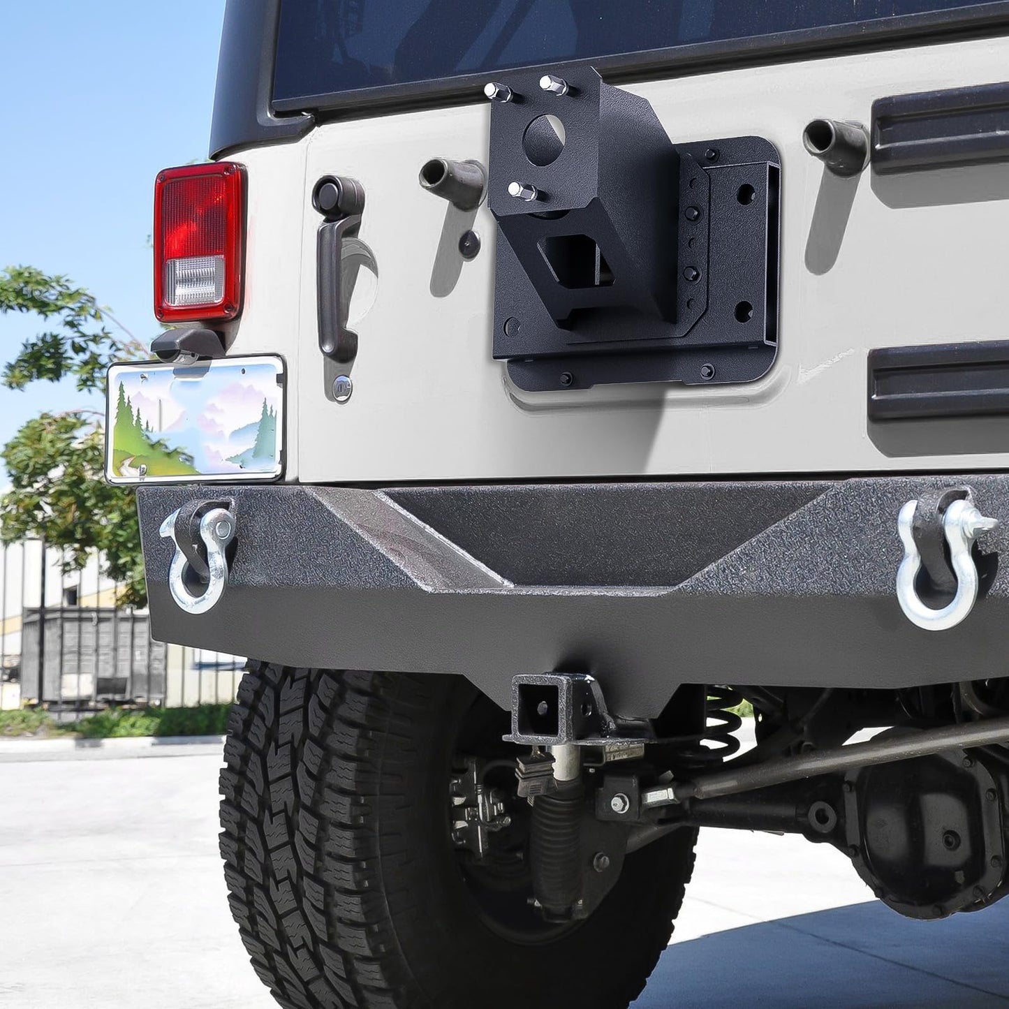 XOOKUN JK Spare Tire Carriers Adjustable Height Compatible with Jeep Wrangler JK JKU 2007-2018 Unlimited(2/4 Doors) up to 40-inch Spare tire