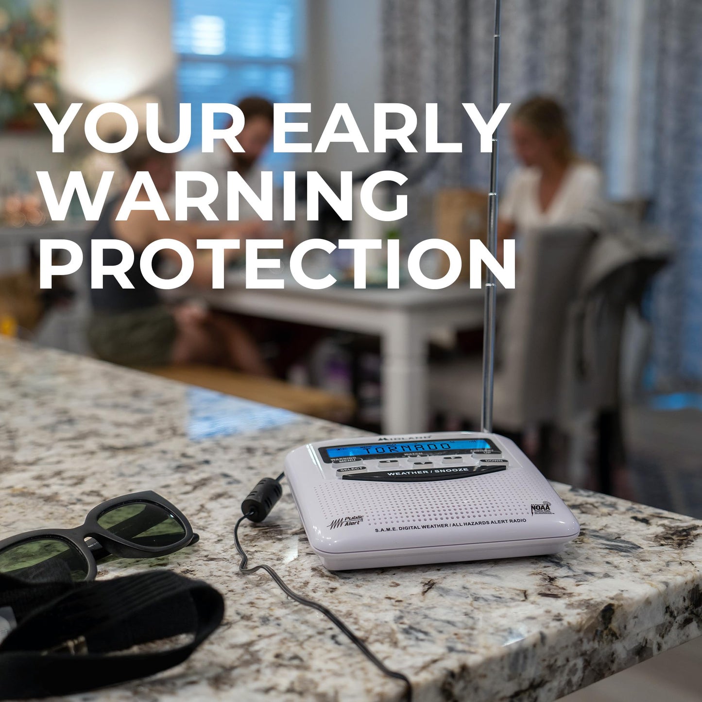 Midland - NOAA Emergency Radio Bundle with Strobe Light and Pillow Shaker