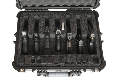 Case Club 7 Pistol and 21 Magazine Pre-Cut Heavy Duty Waterproof Case with Included Silica Gel Canister to Help Prevent Gun Rust (Upgraded Gen-2)