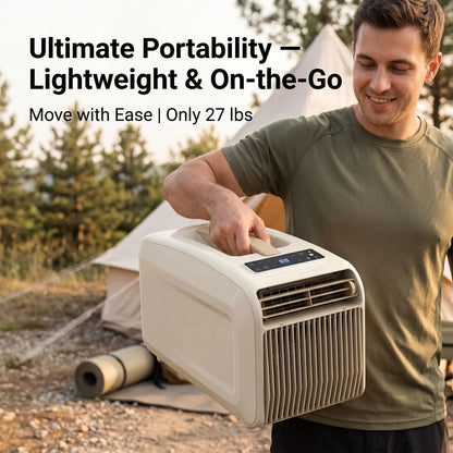 GOUKA Portable Ac 6100 BTU Cooling Camping Air Conditioner App Control No Drainage Required tent Ac Units for Rooms Bedroom Outdoor Camping Rvs (6100, BTUs, 1 set Milk white)