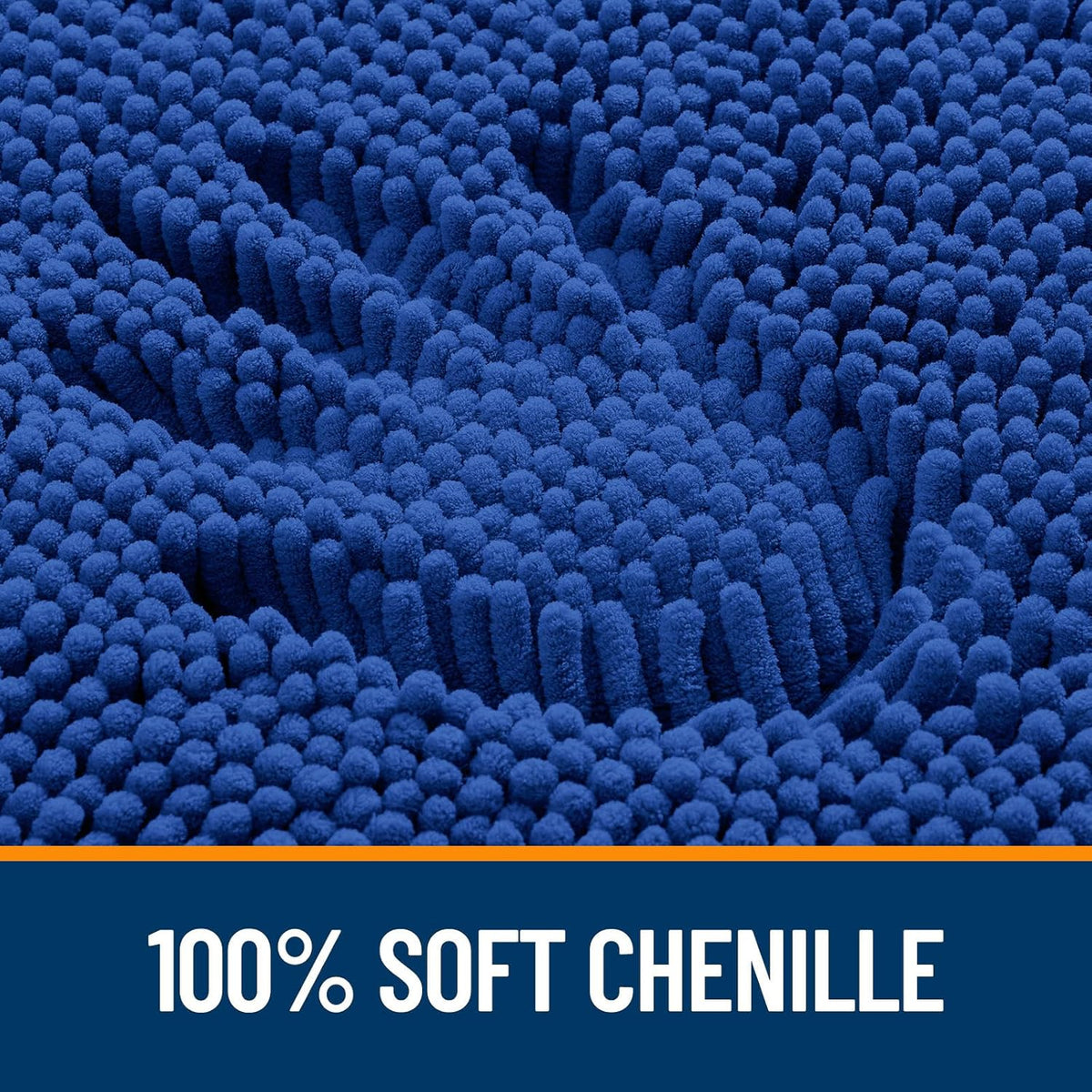 OLANLY Large Bath Rugs - Extra Soft Chenille with Rubber Backing | Quick Dry, Machine Washable, 50x30 Royal Blue