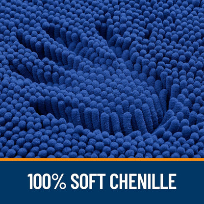 OLANLY Large Bath Rugs - Extra Soft Chenille with Rubber Backing | Quick Dry, Machine Washable, 50x30 Royal Blue