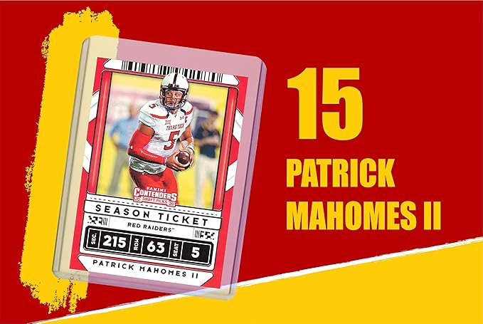 Patrick Mahomes (5) Assorted Football Cards Gift Pack - Kansas City Chiefs Trading Card