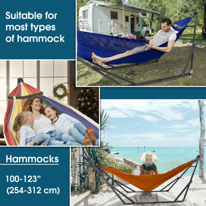 Tranquillo Camping Hammock and Stand, Collapsible Camping Hammock with Stand, 600 lbs Capacity Foldable Hammock for 2 Persons, Premium Noiseless No Screws Heavy Duty Multifunctional Stand, Blue