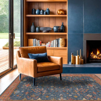 Skiennix Washable Kitchen Rug - Stain Resistant Non-Slip Mat for Large Entryway | 3x6 Navy Blue