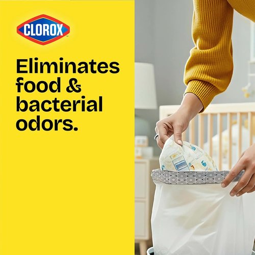 Glad Medium Trash Bags - 8 Gallon Lemon Fresh Bleach Garbage Bags | Odor-Resistant with Drawstring, 80 Count