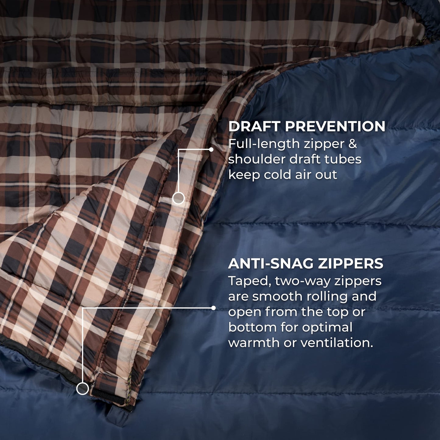 Teton Mammoth, 20 Degree Double Sleeping Bag, A Warm Bag The Whole Family can Enjoy. Great for Camping, Hunting and Base Camp. Compression Sack Included