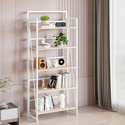 BHG No Assembly Folding Bookshelf for Living Room,Collapsible Book Shelf for Home Office, Portable Bookcase Storage Organizer Rack Shelves