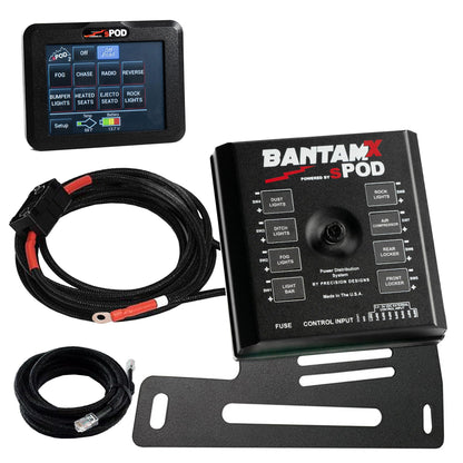 SPOD BantamX 8 Relay Power Control System with Touch Screen Controller and Integrated Bluetooth for Jeep JK - USA 5-Year Warranty (Jeep JK 2007-2018, 84" Battery Cable)