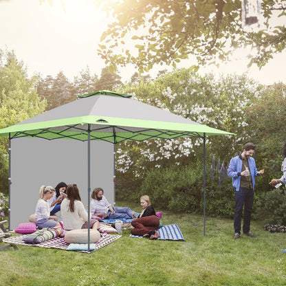 EAGLE PEAK 13x13 Pop up Canopy Tent w/One Wall, Instant Canopy Easy Set up Folding Shelter w/One Privacy Curtain, 169 Square Feet Sun Shade, Gray
