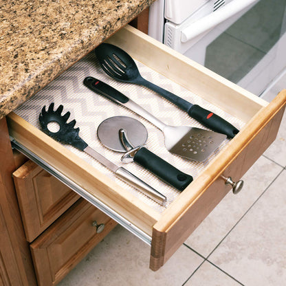Simple Being Kitchen Shelf Liner for Drawers, Shelves, Storage, Non Adhesive Roll (Stripe Pattern 17.5x20)