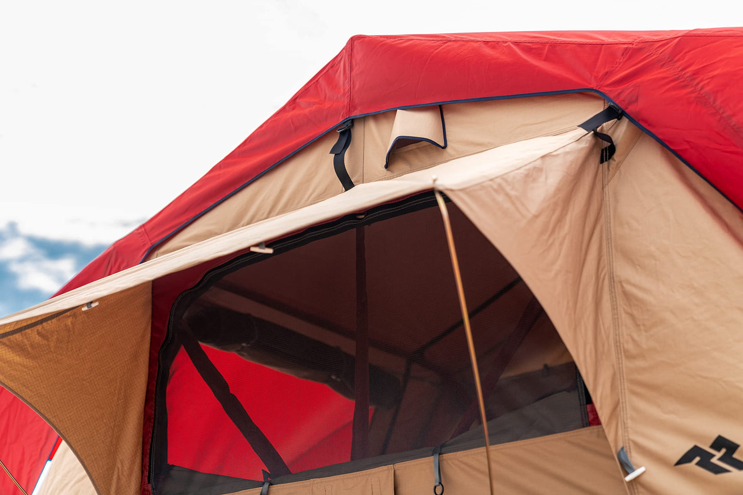 Rugged Ridge | Outland Roof Top Tent For Camping & Hiking, fits Jeeps, Trucks, & SUVs | 11704.05 | Fits equipped with a tent-compatible rack system For 3 Person