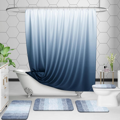 OLANLY Bathroom Rug Set - Soft Absorbent Microfiber Mats | Non-Slip & Machine Washable (30"x20" + 24"x16", Blue)