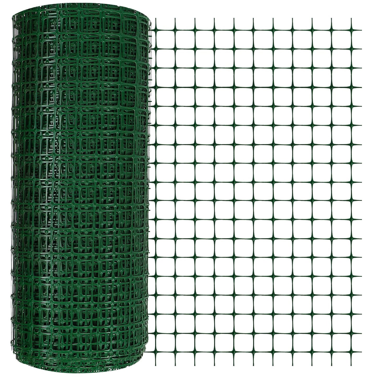 Preboun 4 x 164 ft Plastic Mesh Fence Plastic Safety Fence Roll Reusable Animal Construction Barrier Netting Temporary Pool Fencing Snow Fences for Construction Animal Garden Fencing(Green)