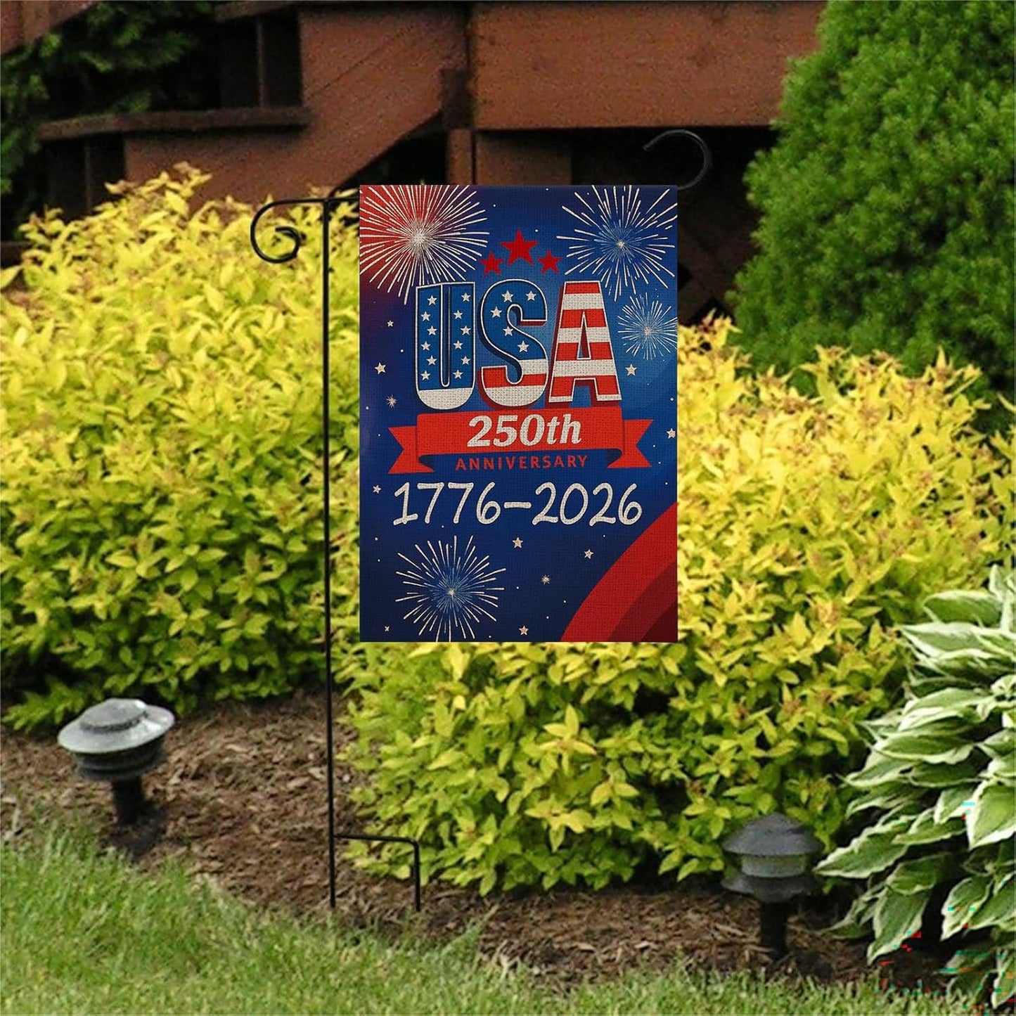 250th Anniversary USA Garden Flag - Double-Sided Waterproof Design | 12x18 Inch Patriotic Decor