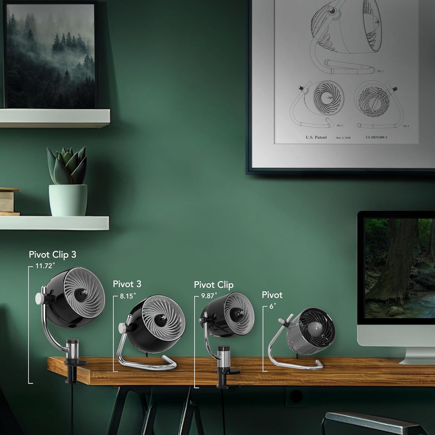 Vornado Pivot Personal Air Circulator - Portable Desk Fan with Powerful Airflow | Ice White