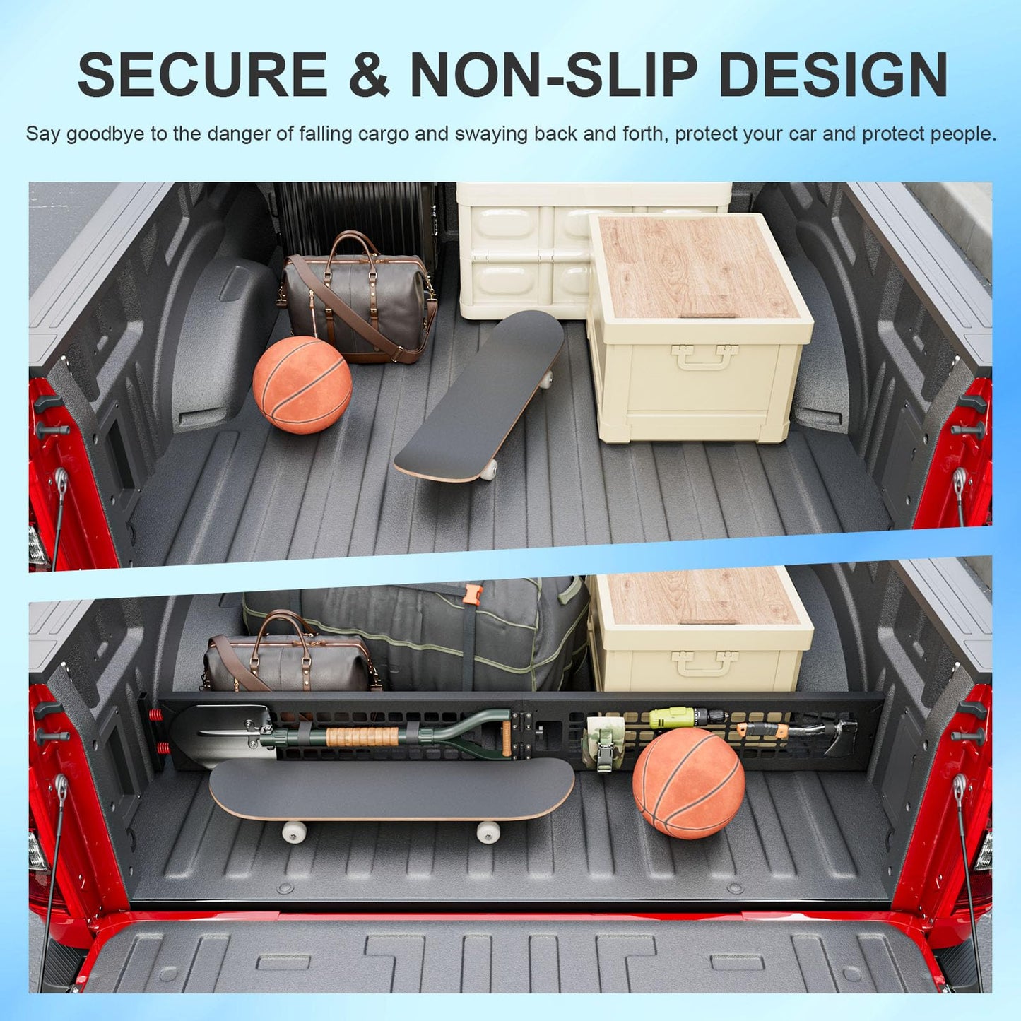 SZYANG Truck Bed Divider Compatible with 2015-2026 Ford F150 Cargo Manager Molle Panel Truck Bed Organizer Replacement for 2015-2026 Ford F-150 Accessories