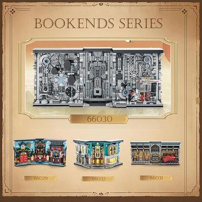 Reobrix Bookend Building Set with Light Star Planet Book Nook Building Kit 66030 Bookshelf Home Decor 2879 PCS Booknook Model Toy Kit Gift for Adults
