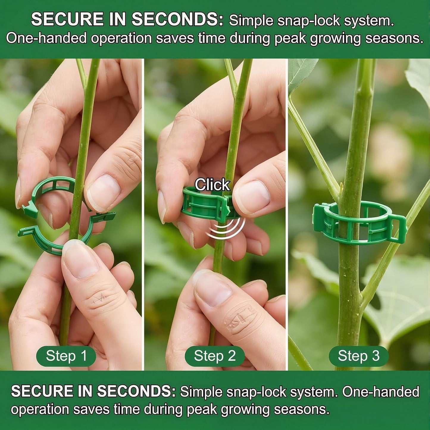 Skiennix 600 Pcs Tomato Clips - Heavy-Duty Plastic Vine Support for Healthy Climbing Plants