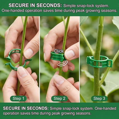 Skiennix 600 Pcs Tomato Clips - Heavy-Duty Plastic Vine Support for Healthy Climbing Plants