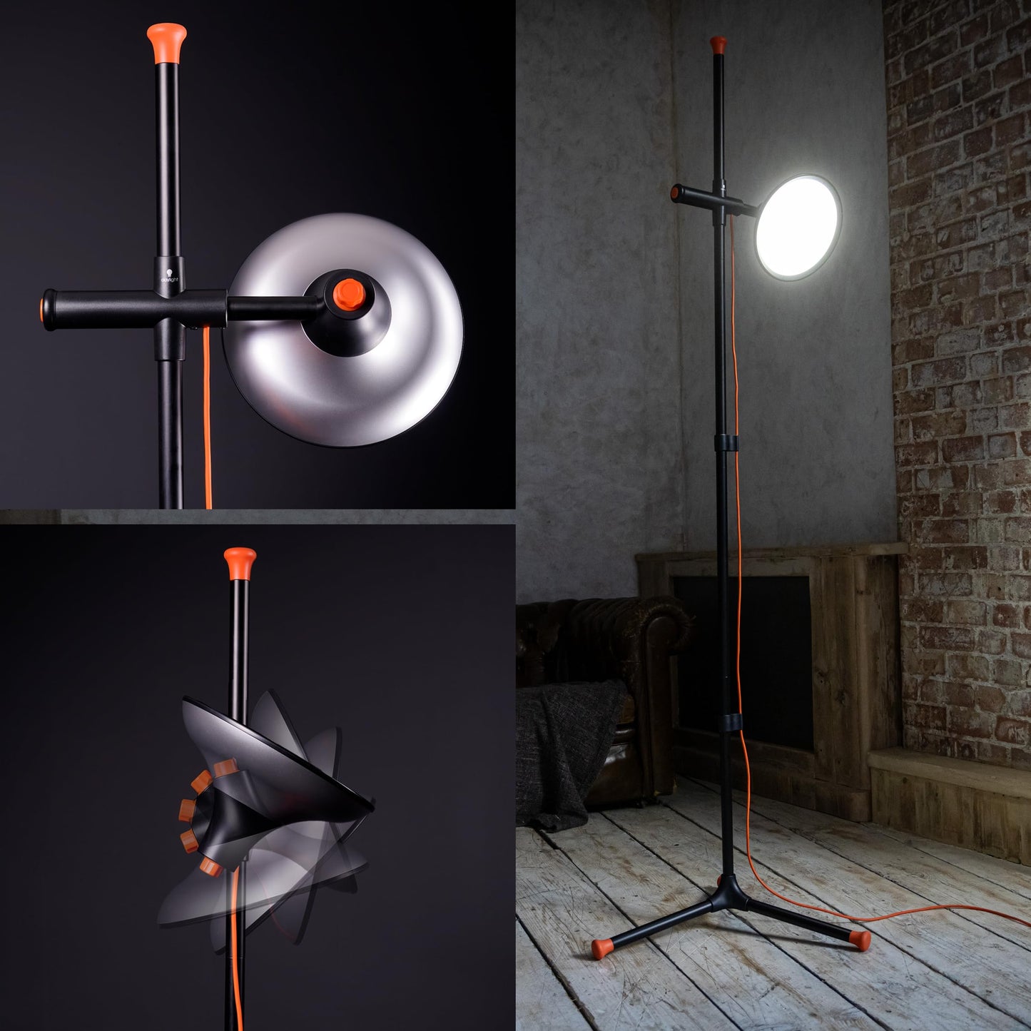 Daylight Artist Studio Lamp 2-6,000 Lux LED with 95+ CRI, 24cm Wide Shade