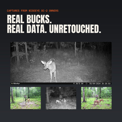 WiseEye DC-2 Cellular Trail Camera, WiseEye Camo – MultiCarrier 4G LTE on AT&T, Verizon & T-Mobile, 32MP Photo, 5-Min HD Video on Demand, Built-in GPS, Internal Storage, Deer Hunting Cam